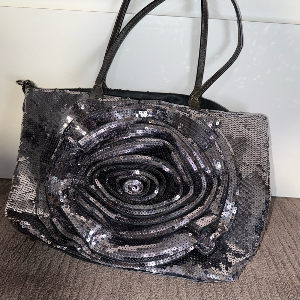 Valentino Silver/Grey Flower Sequins